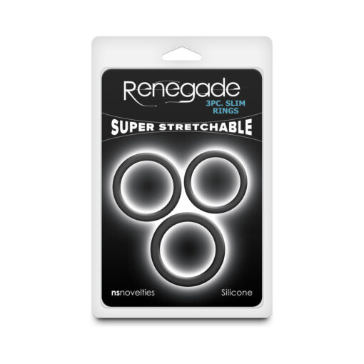 Renegade 3pc Slim Rings Black