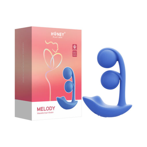 Honey Play Box Melody Pressure Sensing App-Controlled Twin Balls Dual Vibrator Blue