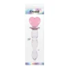 Crystal Heart of Glass 6 in. Glass Dildo Pink/Clear