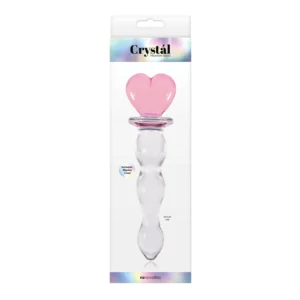 Crystal Heart of Glass 6 in. Glass Dildo Pink/Clear