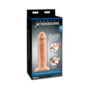 Fantasy X-tensions 8 in. Silicone Hollow Extension With Adjustable Straps Beige